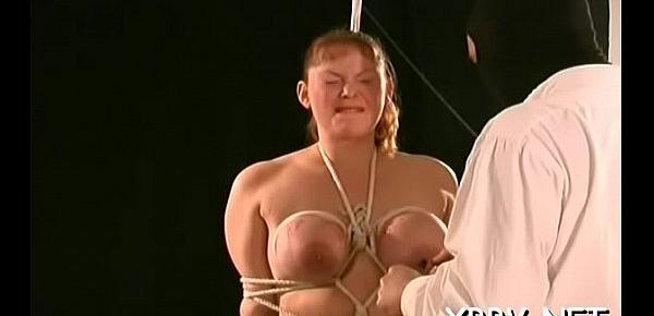  Intensive woman pussy sadomasochism with tit bondage scenes